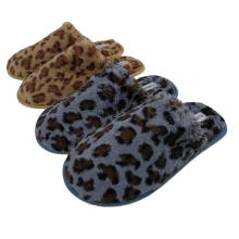 Leoparden -Faux -Pelz -Hausschuhe warme Fuzzy -Innenräume